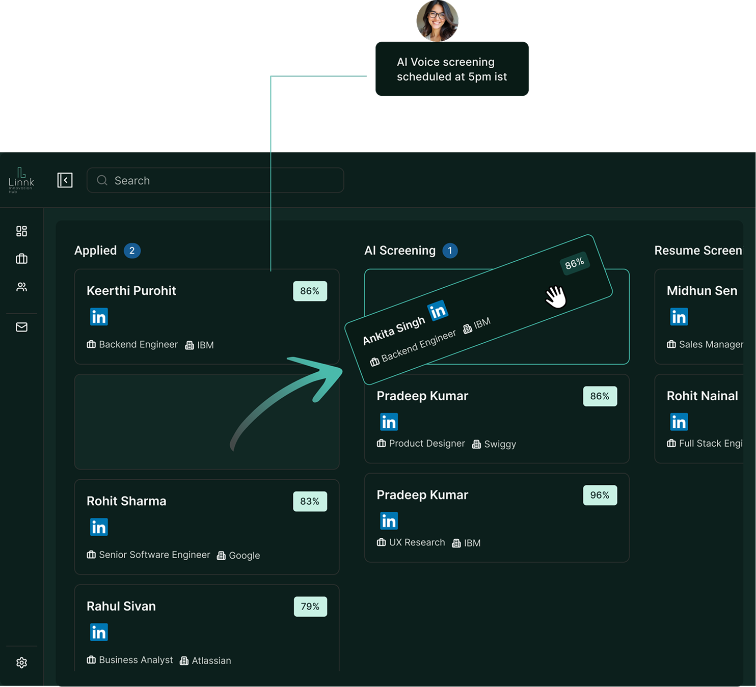 Recruiting pipeline and ranked shortlist queue